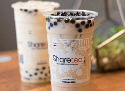 Freshly made milk bubble tea from Sharetea in Menifee