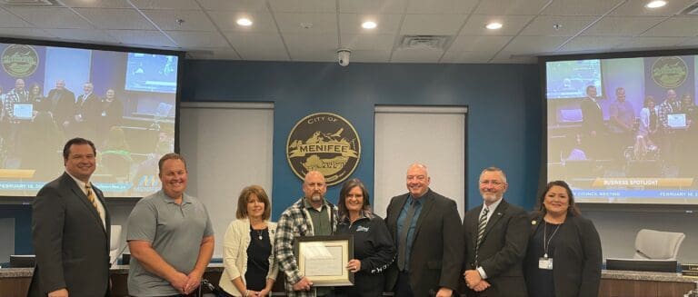 Photo of Blitzer's! Premium Yogurt owners getting award from City Council